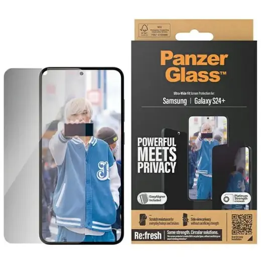 PanzerGlass Ultra-Wide Fit защитное стекло для телефона Samsung Galaxy S24 Plus (эффект приватности) с Easy Aligner