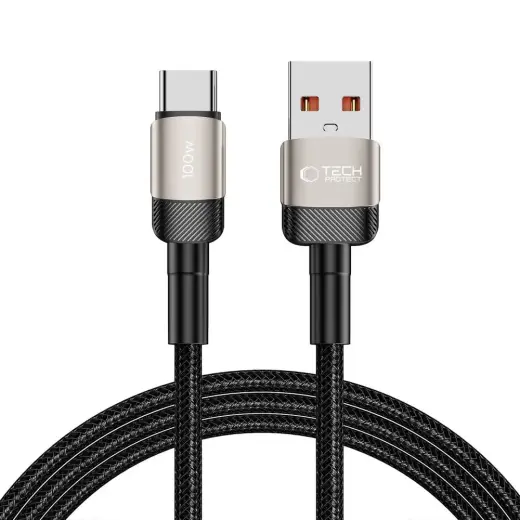 Tech-Protect UltraBoost Evo datu pārraides un uzlādes vads | USB-C uz USB-C | 100W | 2m | brūns