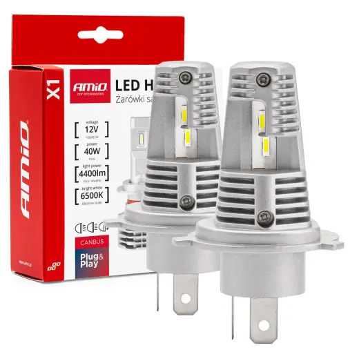 LED Headlights X1 Series H4/H19 AMiO-02965