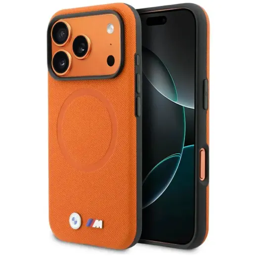 BMW M FW Logo Metal telefoni ümbris MagSafe toega iPhone 17 Pro oranž
