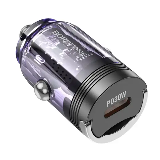 Borofone BZ29 Ray car charger | 30W | PD, QC | USB-C | transparent-purple