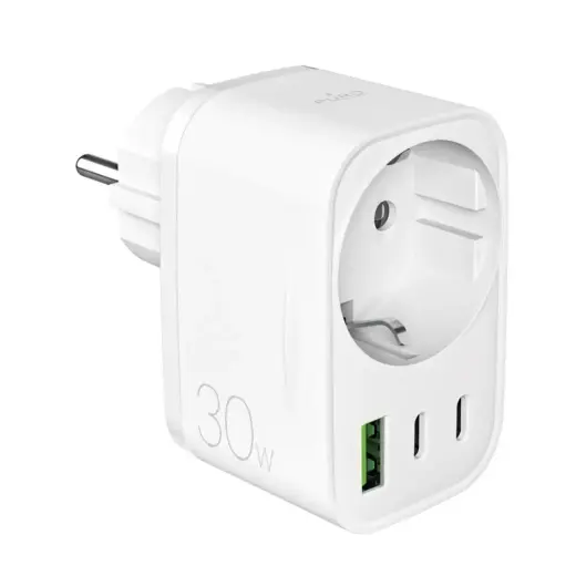 Зарядное устройство Puro | 30W | PD | USB-C, USB-A | белое