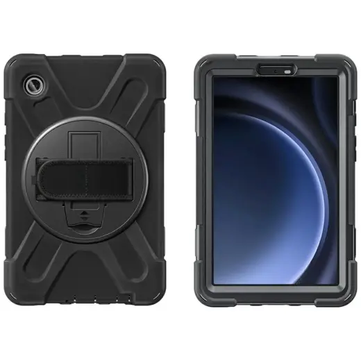 4smarts Rugged Grip planšetdatora maciņš Galaxy Tab A9 melns