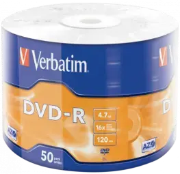 Matricas DVD-R AZO Verbatim 4.7GB 16x 50 Pack Matt Silver Wrap Spindle