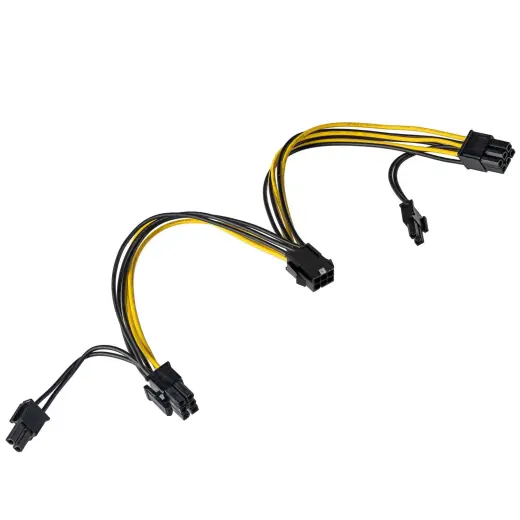 Adapter with cable Akyga AK-CA-55 PCI-E 6 pin (f) | 2x PCI-E 6+2 pin (m) 2x 15cm