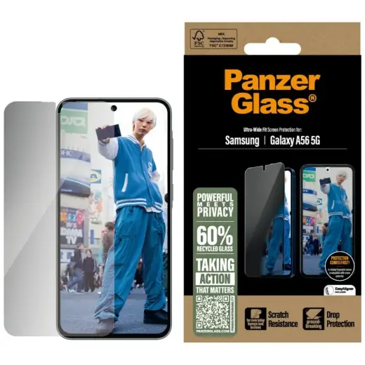 PanzerGlass privacy tempered glass for phone Samsung Galaxy A56 5G (privacy effect)