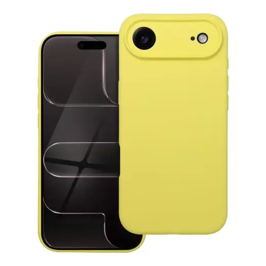 Silicone 2mm phone case with MagSafe support for iPhone 17 Air yellow