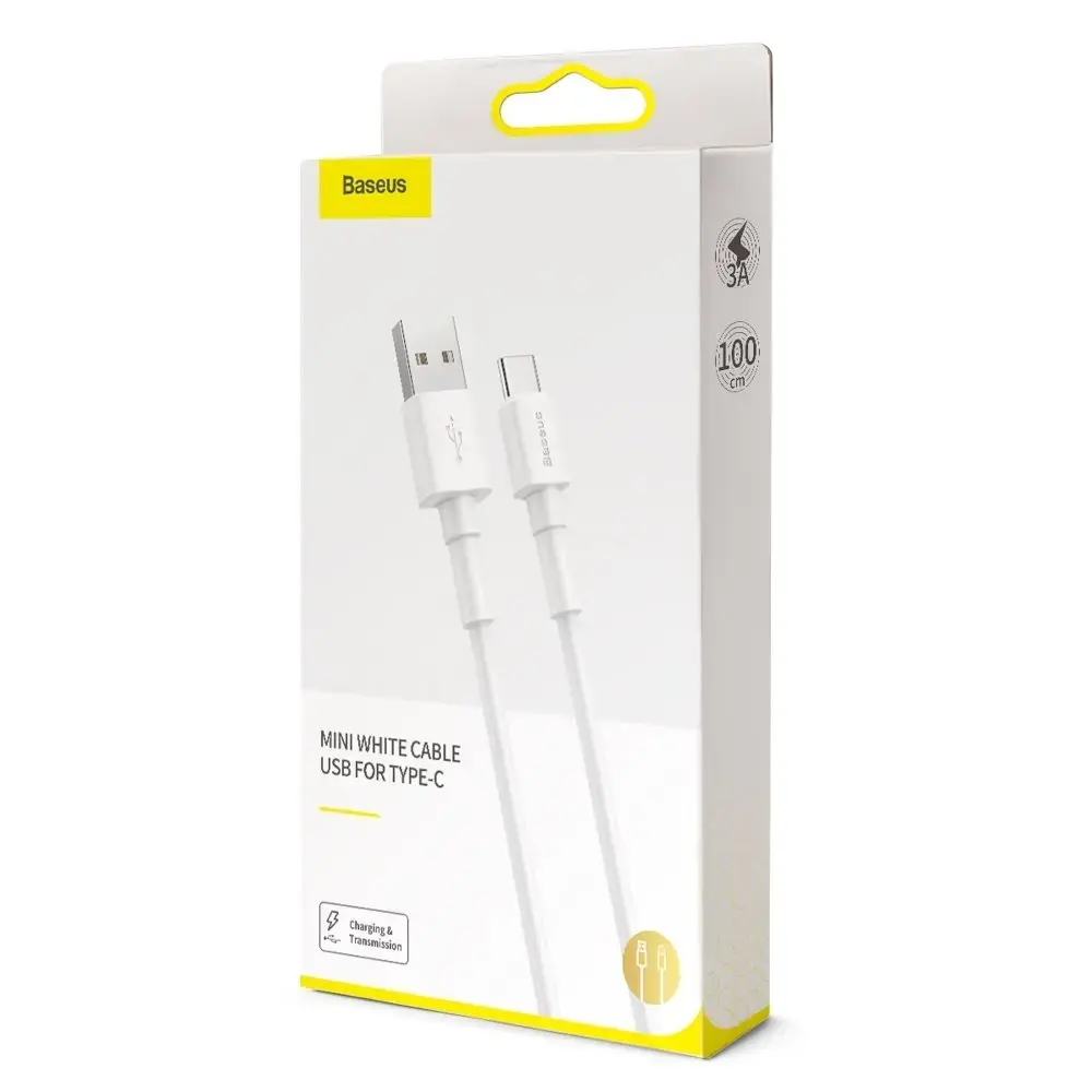 Baseus Mini CATSW-02 USB-C Charging Cable 3A | Fast Charge | 100 cm White