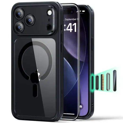 ESR CLASSIC HYBRID maciņš ar MagSafe atbalstu telefonam iPhone 17 Pro caurspīdīgs