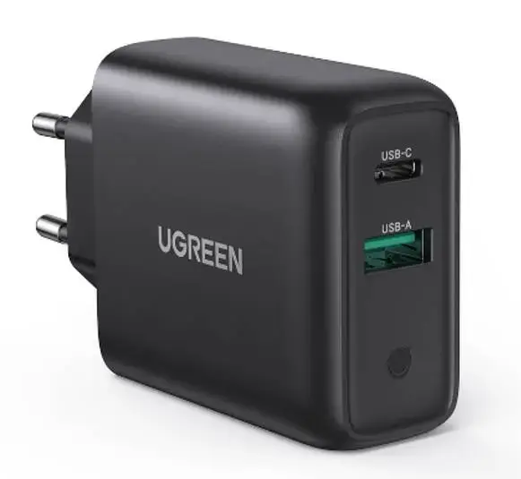 Wall Charger UGREEN CD170, USB QC3.0, USB-C PD, 36W (black) 