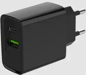 Gembird travel charger | USB-C, USB-A | black