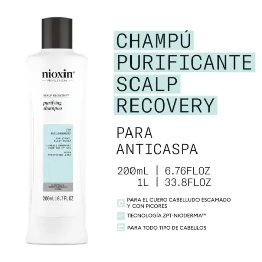 Nioxin Scalp Recovery Purifying Shampoo Anti-hair Loss Shampoo for Thinning and Limp Hair for Dandruff 200 Ml