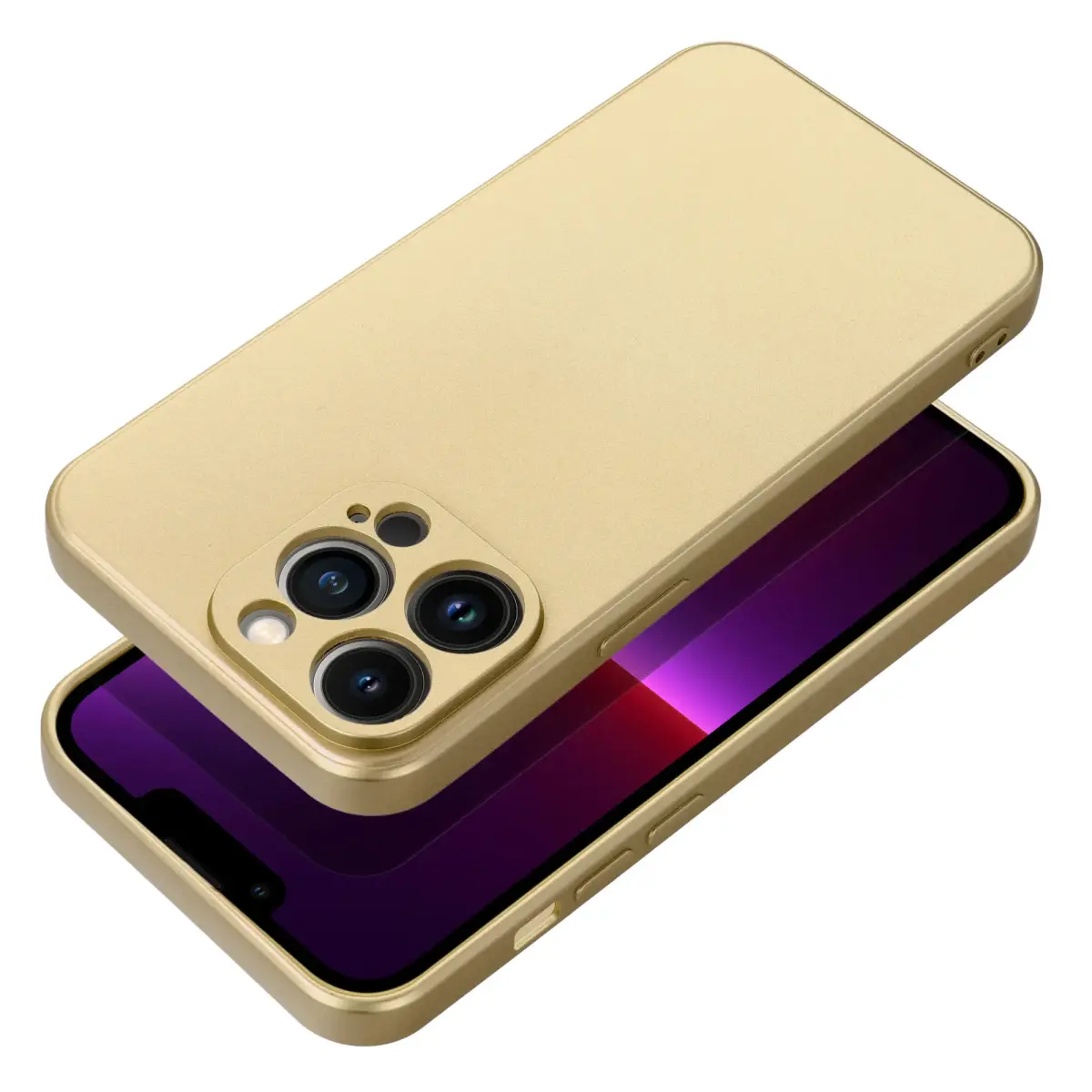 Metallic maciņš telefonam iPhone 14 Pro zelta krāsā