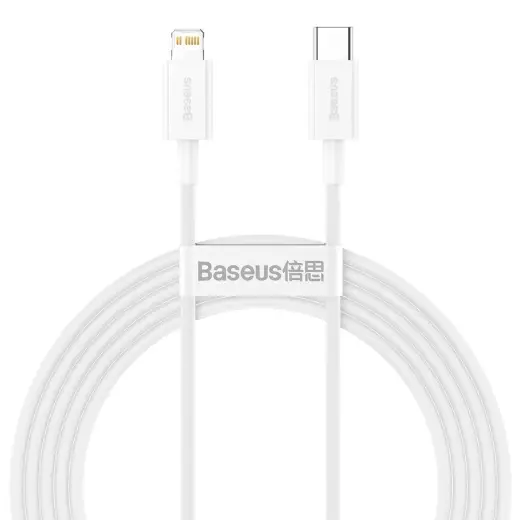 Baseus Superior Series datu pārraides un uzlādes vads | USB-C uz Lightning | 20W | 2m | balts