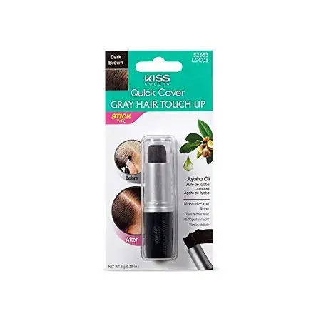 Kiss My Face Quick Coverage Gray Hair Touch up Stick 6g Dark Brown