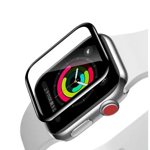 Baseus 5D SGAPWA4-E01 Aizsargstikls Pilnam Ekrānam Apple Watch 1 | 2 | 3 38 mm Melns