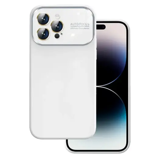 Soft Silicone Lens Case for Iphone 15 white