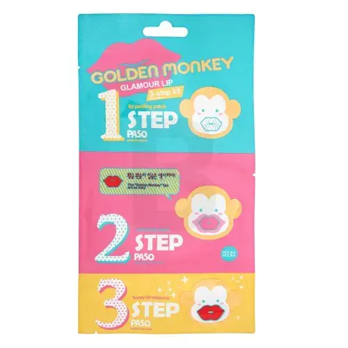 Holika Holika Golden Monkey Glamour Lip 3 soļu komplekts