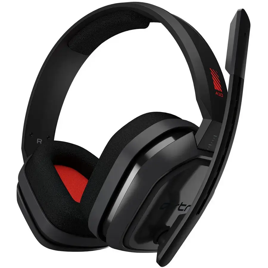 LOGITECH ASTRO A10 Wired Gaming Headset - PC - GREY/RED - 3.5 MM