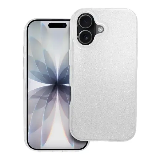 SHINING maciņš telefonam iPhone 17 sudraba krāsā