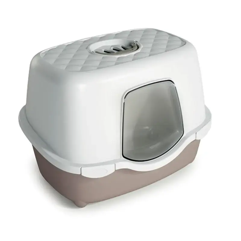 Унитаз для кошек Tres Chic Indoor Filter 56x39x39см белый|светло-серый