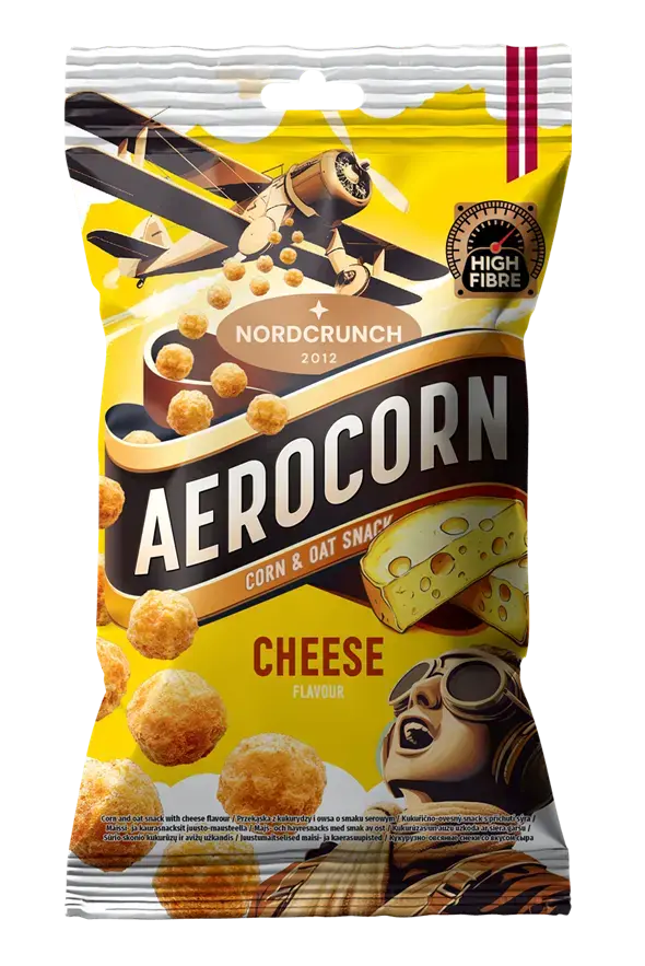 Aerocorn kukurūzas un auzu uzkoda ar siera garšu 25g