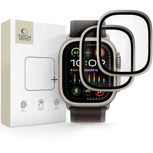 SZKŁO HARTOWANE TECH-PROTECT GLASS RING 2-PACK APPLE WATCH ULTRA 1 | 2 | 3 (49 MM) TITANIUM