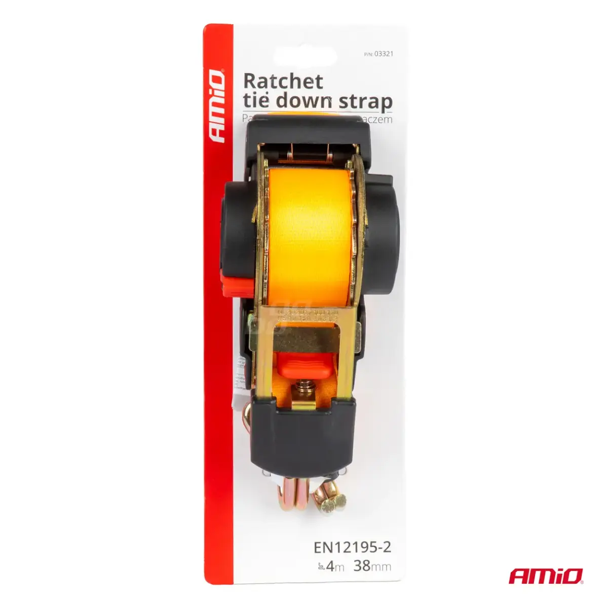 Automatic ratched tie down 1000/500kg 38mm 4m J-TYPE