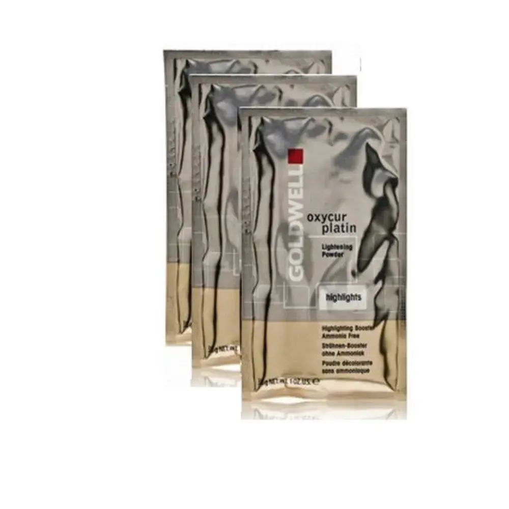 Set Trio, Goldwell, Oxycur Platin, Bleaching, Hair Oxidant Powder, 3 pcs, 30 g