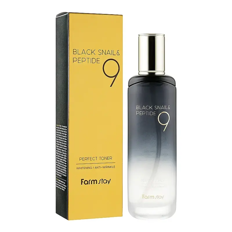 FARMSTAY Black Snail AND Peptide 9 Perfect Toner 120 ml