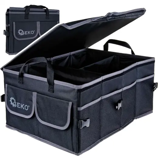 Stingrs auto bagāžnieka organizators ar vāku