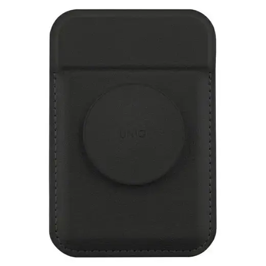 UNIQ Flixa magnetyczny portfel na karty z podpórką czarny|jet black MagSafe