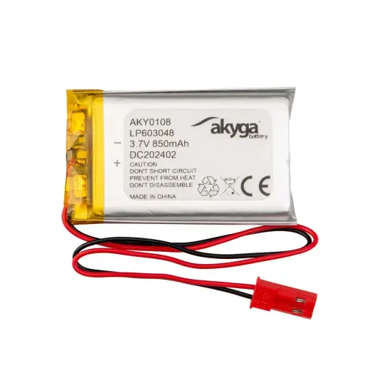 Lithium Polymer Battery Akyga AKY0108 LP603048 Li-Po 3.7V | 850mAh PCM JST 2.54 2Pin Connector 150mm
