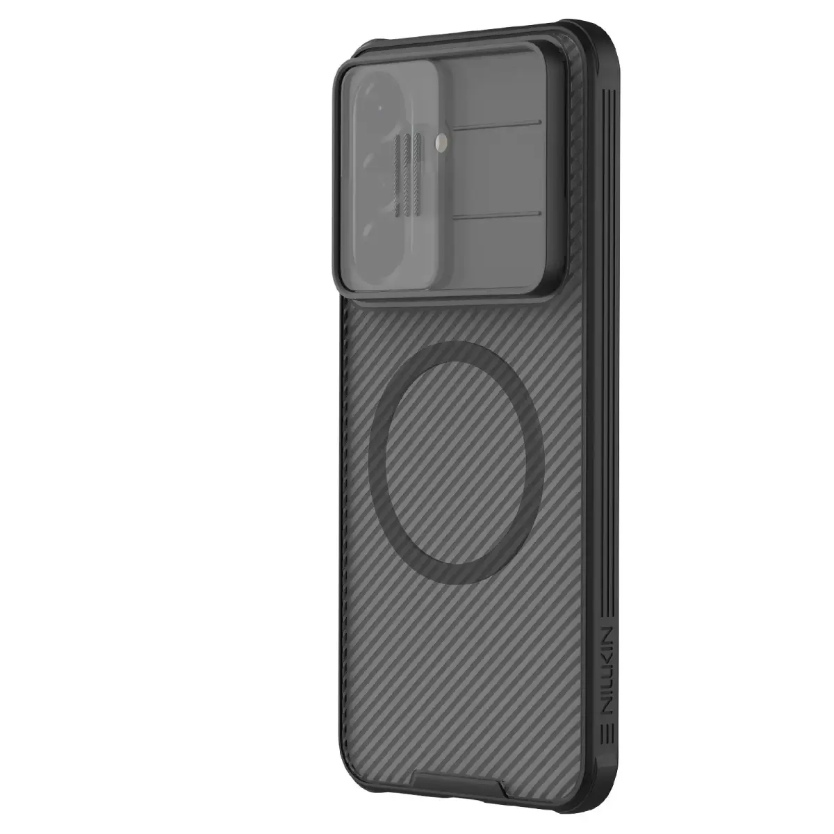 Nillkin CamShield PRO maciņš telefonam Samsung Galaxy A57 (A576) caurspīdīgs melns (ar kameras aizsargu)