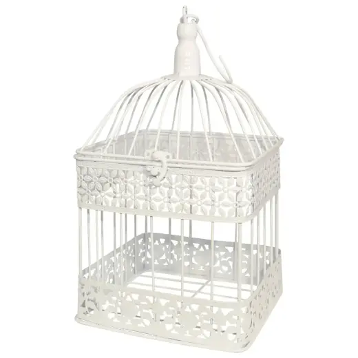 Decorative birdcage 18x18x33cm, antique white