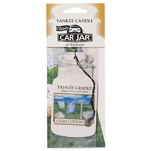 Clean Cotton® Car Jar® Yankee Candle, White, 7.8cm X 19.7cm | Fresh & Clean