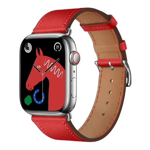 Forcell F-Design FA20 nutikella rihm Apple Watch (38/40/41 mm) jaoks | tehisnahk | punane