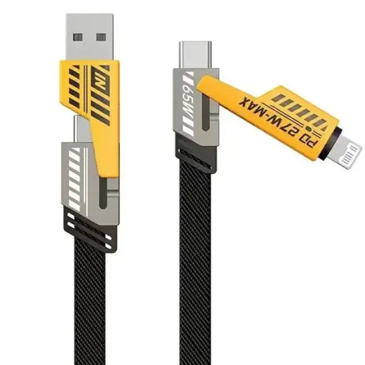 AWEI CL-226 3-in-1 data transfer and charging cable | USB-A to USB-C, Lightning | 65W | black