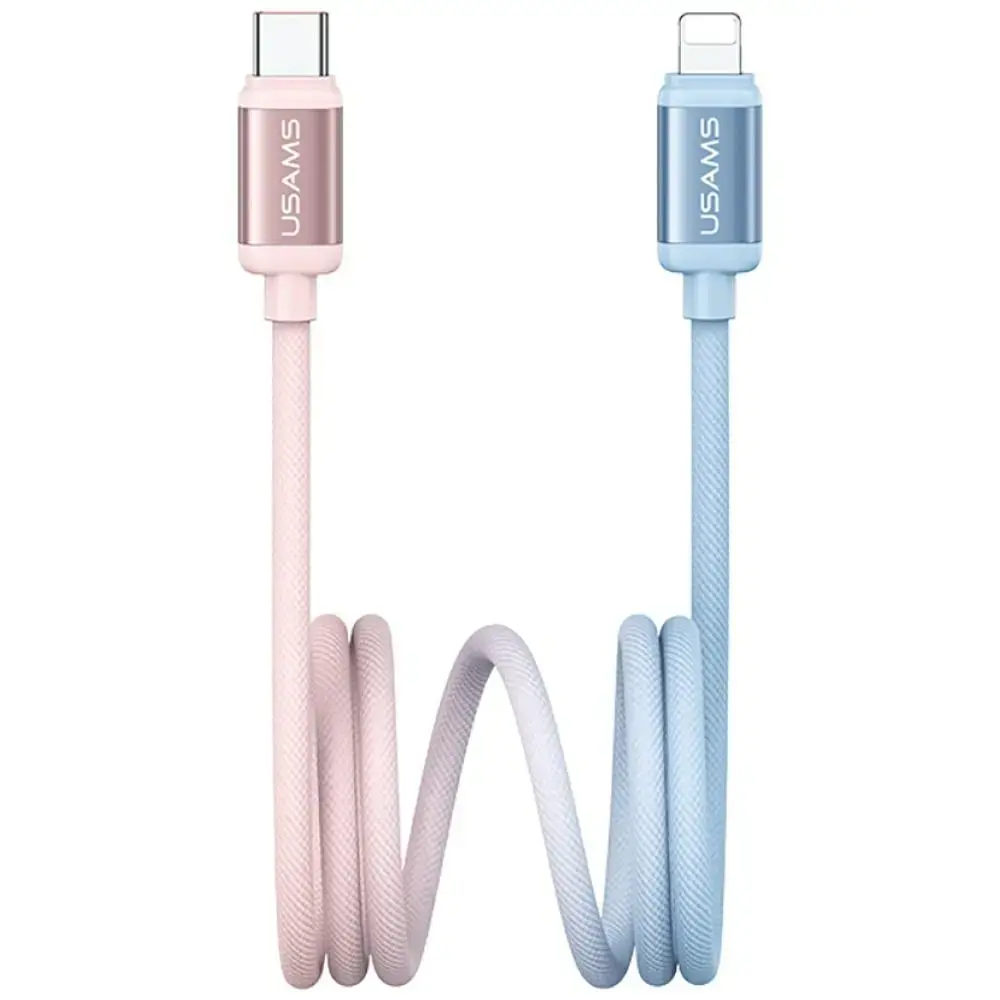 USAMS SJ757 datu pārraides un uzlādes vads | USB-C uz Lightning | 30W | 1.2m | zils
