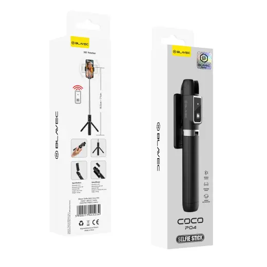 Blavec Selfie Stick Coco P04 tripod + remote control 0,7 metres (SSCP04-TRB07) black