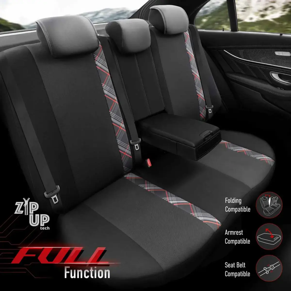 Car seat covers set OTOM HORIZON 1801 RED 3-ZIP