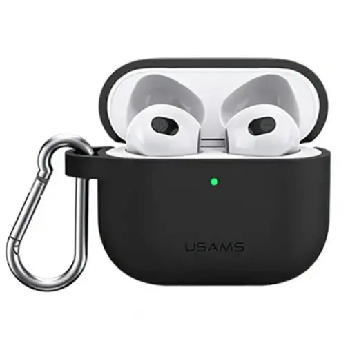 USAMS Etui ochronne do AirPods 3 silicon czarny|black BH741AP01 (US-BH741)