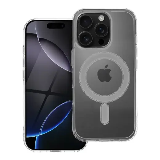 Clear Mag telefono dėklas su MagSafe palaikymu iPhone 16 Pro skaidrus