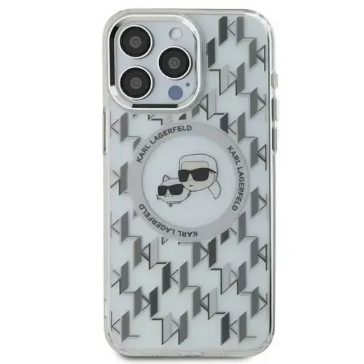 Karl Lagerfeld case for iPhone 16 6,1" KLHMP16SHMCKMHT transparent Hard IML Monogram Karl&Choupette Head MagSafe