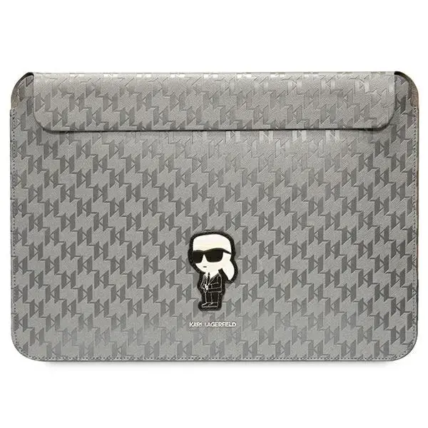 Karl Lagerfeld Sleeve KLCS14SAKHPKG 14" srebrny|silver Saffiano Monogram Ikonik
