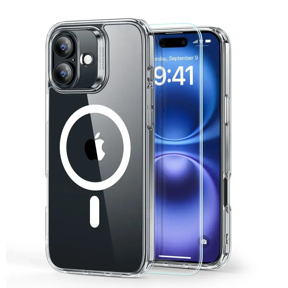 ESR Classic Hybrid HaloLock MagSafe tempered glass for iPhone 16 Plus Clear