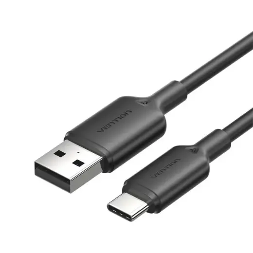 Vention CTQBF datu pārraides un uzlādes vads | USB-A uz USB-C | 15W | 1m | melns