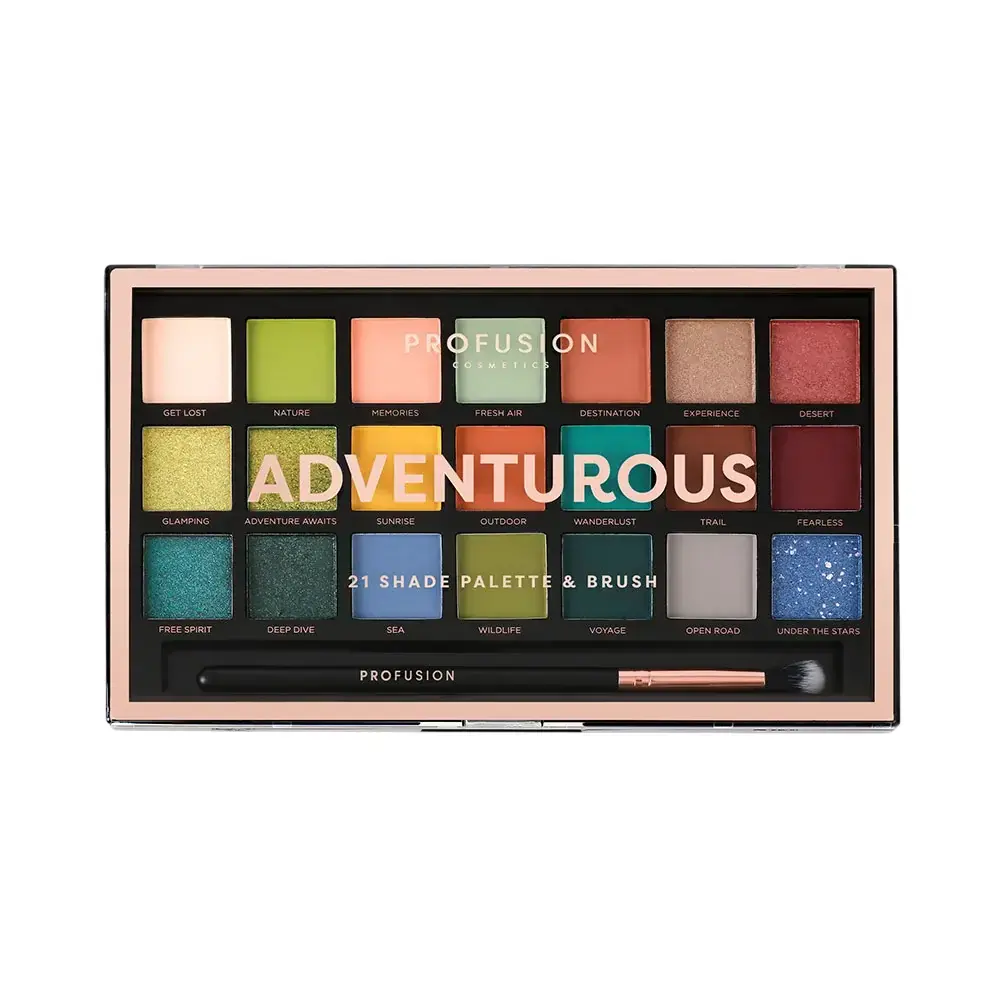Profusion Cosmetics, Adventurous, Eyeshadow Palette, 21 Shades, 245 g