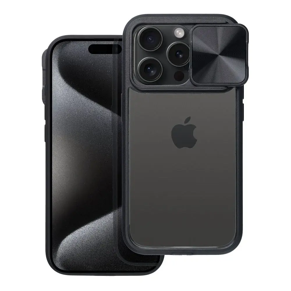 SLIDER maciņš telefonam iPhone 15 Plus melns