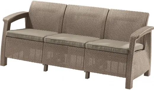 Corfu Love Seat Max beige three-seater garden sofa